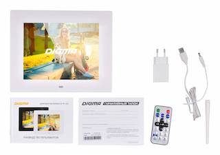 Фоторамка Digma 8" PF-833 1024x768 белый пластик ПДУ Видео