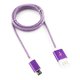 Кабель USB 2.0 Cablexpert CCB-mUSBp1m, AM/microBM 5P, 1м, мультиразъем USB A, армированная оплетка, разъемы фиолетовый металлик, блистер