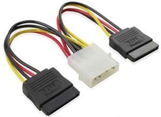 Кабель питания SATA Cablexpert CC-SATA-PSY-0.3M, 30см, molex 4pin/2x sata15pin, на 2 устр., пакет