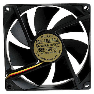 Вентилятор Gembird FANCASE2/BALL, 90x90x25, подшипник, 3 pin, провод 30 см