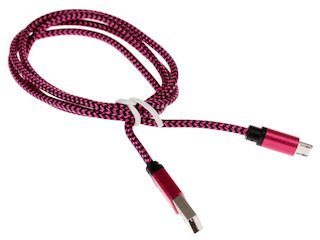 Кабель USB 2.0 Cablexpert CC-mUSB2pe1m, AM/microBM 5P, 1м, нейлоновая оплетка, алюминиевые разъемы, фиолетовый, пакет