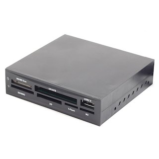 Картридер внутренний 3,5" Gembird FDI2-ALLIN1-02-B , черный, USB2.0+6 разъемов