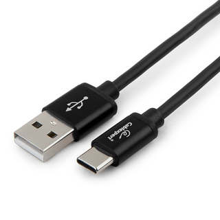 Кабель USB 2.0 Cablexpert CC-S-USBC01Bk-1M, AM/Type-C, серия Silver, длина 1м, черный, блистер