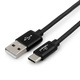 Кабель USB 2.0 Cablexpert CC-S-USBC01Bk-1M, AM/Type-C, серия Silver, длина 1м, черный, блистер