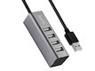 Хаб USB 2.0 Hoco HB1 4xUSB Line Machine серый
