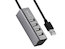 Хаб USB 2.0 Hoco HB1 4xUSB Line Machine серый