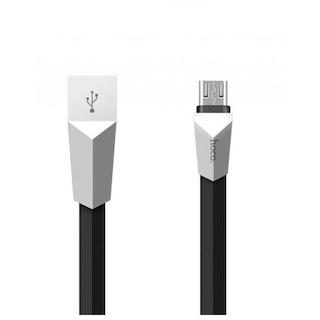 Кабель Hoco  X4 Zinc Alloy rhombus microUSB 1m 5A черный
