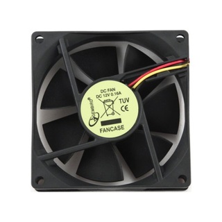 Вентилятор Gembird FANCASE, 80x80x25, втулка, 3 pin, провод 30 см