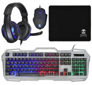 Клавиатура + мышь + наушники с микрофоном  Oklick HS-HKM300G