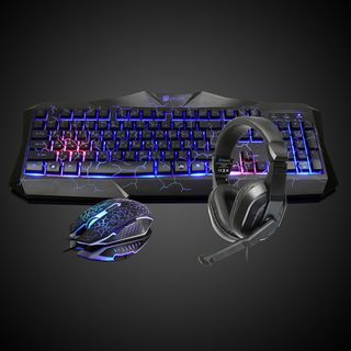 Клавиатура + мышь + наушники с микрофоном Oklick HS-HKM100G IMPERIAL черный 1.5м мониторы (HS-HKM100G)