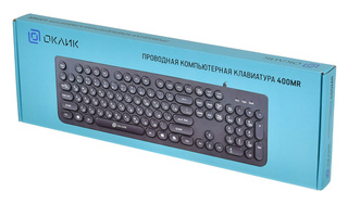 Клавиатура Oklick 400MR черный USB slim Multimedia