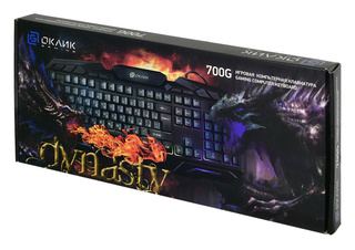 Клавиатура Oklick 700G Dynasty черный USB Multimedia Gamer LED
