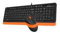Комплект (Клавиатура+мышь) A4 Fstyler F1010  black-orange USB