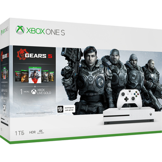 Игровая консоль Microsoft Xbox One S белый в компл.: игра:Gears 5 + Ultimate-издание Gears of War + Gears of War 2, 3 и 4