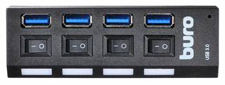 Хаб USB 3.0 Buro BU-HUB4-U3.0-L 4порт. черный