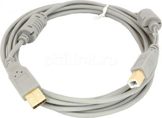 Кабель Ningbo USB2.0-AM/BM-3M-MG USB A(m) USB B(m) 3м феррит.кольца серый