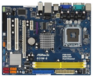 Материнская плата ASRock G31M-S Soc-775 iG31 mATX SATA AC'97 6ch LAN +VGA