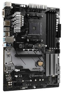 Материнская плата Asrock B450 PRO4 Soc-AM4 AMD B450 4xDDR4 ATX AC`97 8ch(7.1) GbLAN RAID+VGA+HDMI+DP
