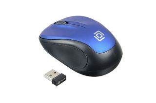 Беспроводная мышь Oklick 665MW черный/синий оптическая (1000dpi) USB (3but)