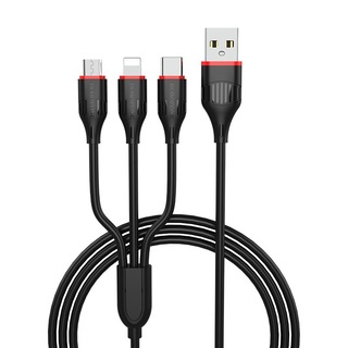 Кабель Borofone BX17 3-in-1 Lightning/MicroUSB/Type-C 1m