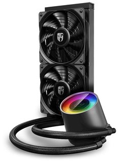 Устройство охлаждения(кулер) Deepcool Watercooler CASTLE 240 V2 Soc-AM4/AM3+/1150/1151/1200/2011 4-pin 18-30dB Al 250W 1396gr LED Ret