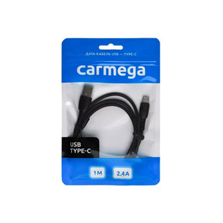 Кабель Carmega USB/Type-C 1m Black (CAR-C-AC1M-BK)