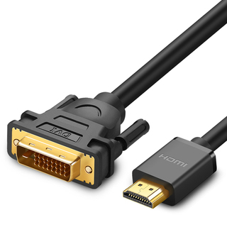 Кабель UGREEN HD106 (10135) HDMI Male To DVI(24+1) Round Cable. Длина 2 м. Цвет: черный