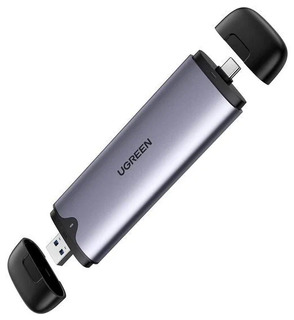 Внешний бокс для HDD UGREEN  CM353 (70532) USB-C+USB-A M.2 M-Key Hard Drive (10Gbps). Цвет: серый космос