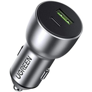Автомобильное з/у UGREEN CD213 (60980) USB-C PD+USB-A QC 42.5W Fast Car Charger. Цвет: серый