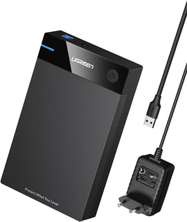 Внешний бокс UGREEN US222 (50422) USB 3.0 B to 3.5''/2.5" SATA Hard Drive Box EU черный