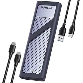 Внешний бокс для HDD UGREEN CM559 (15511) M.2 NVMe SSD Enclosure 10Gbps с кабелем USB-C к USB-C и USB-C к USB-A. Цвет: серый космос