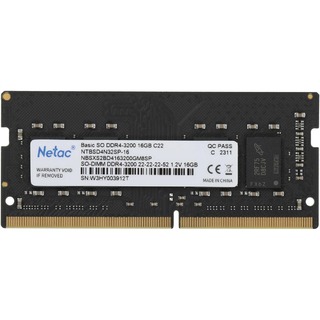 Память SO-DDR4 16Gb 3200MHz  Netac NTBSD4N32SP-16 Basic RTL PC4-25600 CL22 SO-DIMM 260-pin 1.2В