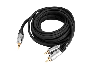 Кабель аудио Konoos KCAP-352-7.5, джек3.5 / 2xRCA, 7.5м, черный, позол.разъемы, коробка