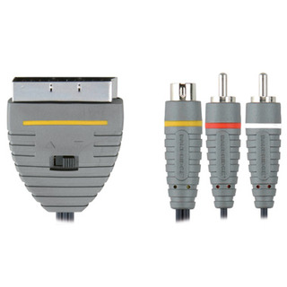 Кабель видео Bandridge 3x RCA "папа"-SCART "папа"(c переключением) 2м