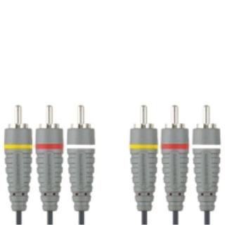 Кабель видео Bandridge 3x RCA "папа" - 3x RCA "папа"2м