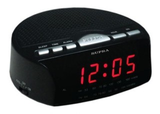 Радиобудильник Supra SA-26FM черный с красным