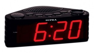 Радиобудильник Supra SA-30FM черный с синим