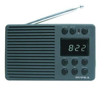 Радиоприемник Supra ST-112 черный с серебристым