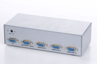 Разветвитель VGA Gembird GVS124, HD15F/4x15F, 1 компьютер - 4 монитора