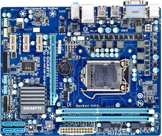 Материнская плата GIGA-BYTE GA-H61M-D2 (B3) s1155 /iH61/ 2xDDR3, PCI-E, DVI, VGA, GbLAN, SATA, mATX