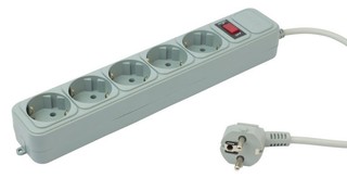 Сетевой фильтр PC PET 1.8м 5 розеток серый AP01006-1.8-G