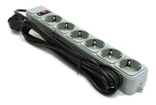 Сетевой фильтр Gembird SPG6-B-10 3м серый 6 розеток
