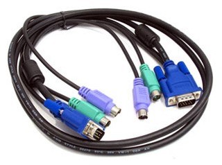 Кабель KVM Dlink разъем PS/2 клавиатурный, PS/2 для мыши, для монитора.длина 1,5м(Dlink DKVM-CB15 )