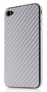 Наклейка декоративная Belkin для iPhone 4 карбон серебро F8Z897cwC01