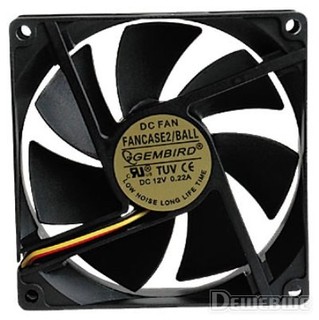 Вентилятор Gembird 120х120х25, втулка, 3pin, провод 30см