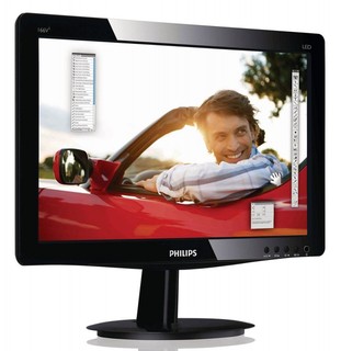 Монитор Philips TFT 15.6" 166V3LSB/62 Glossy-Black TN LED 5ms 16:9 20M:1 250cd