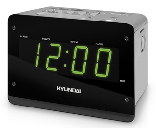 Радиобудильник Hyundai H-1547 титан с зеленым
