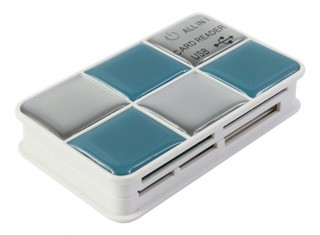 Устройство чтения карт памяти PC PET CR-217CBL USB 2.0 SDHC/CF/XD/MS/TF/M2 (24-in-1) Choco Blue