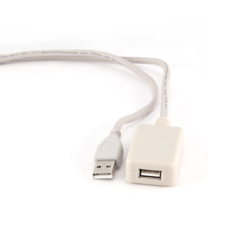 Кабель удлинитель USB 2.0 активный Gembird UAE016, AM/AF, 4.5м, блистер