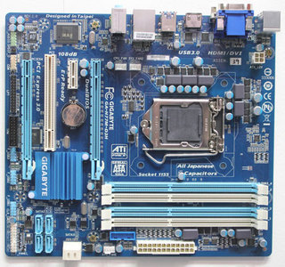 Материнская плата Gigabyte GA-H77M-D3H Soc-1155 iH77 DDR3 mATX AC'97 8Ch GbLAN SATA3 RAID VGA